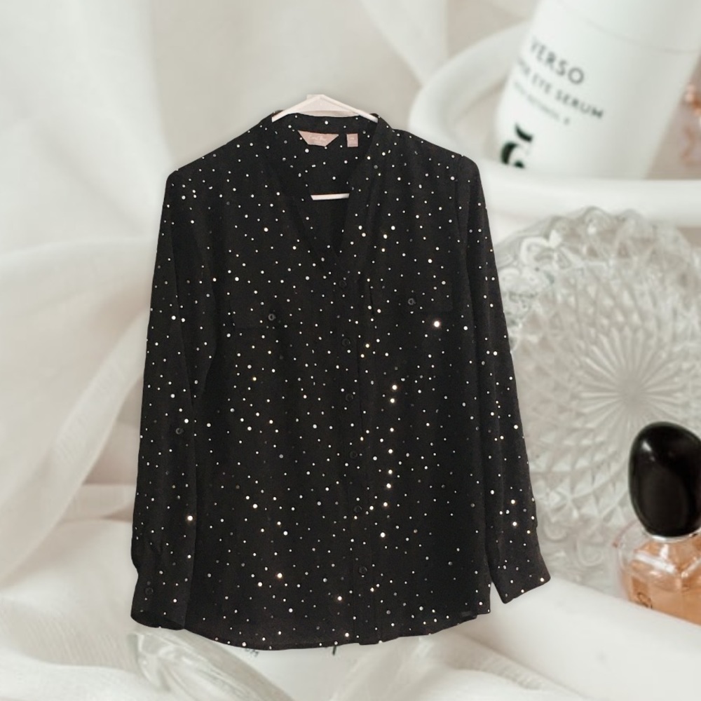 Carol Bay women’s silk Jeweled blouse